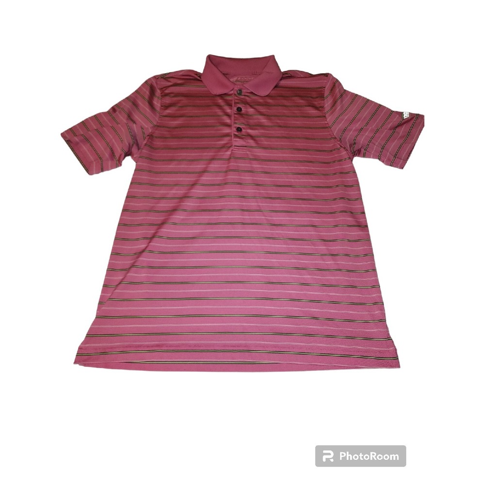 IZOD Striped‎ Golf Polo Shirt Performance Athletic Casual Top